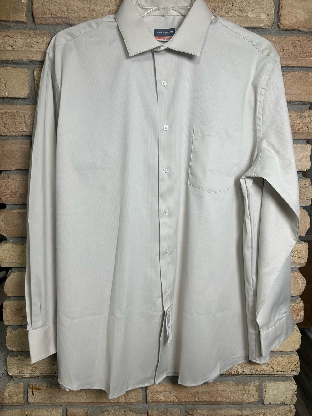 Van Heusen Light Beige Long-Sleeve Dress Shirt XL